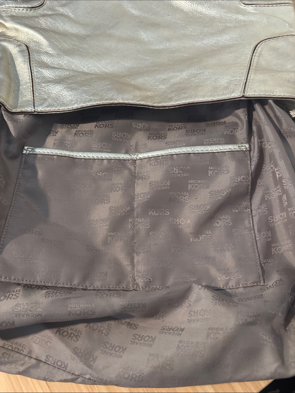 Michael Kors Metallic Shoulder Bag - Women's Everyday Tote - Picture 6 of 9